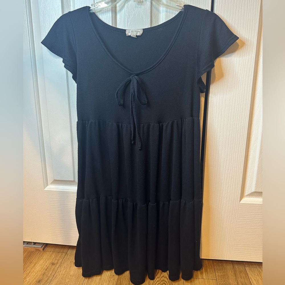 Black midi summer dress